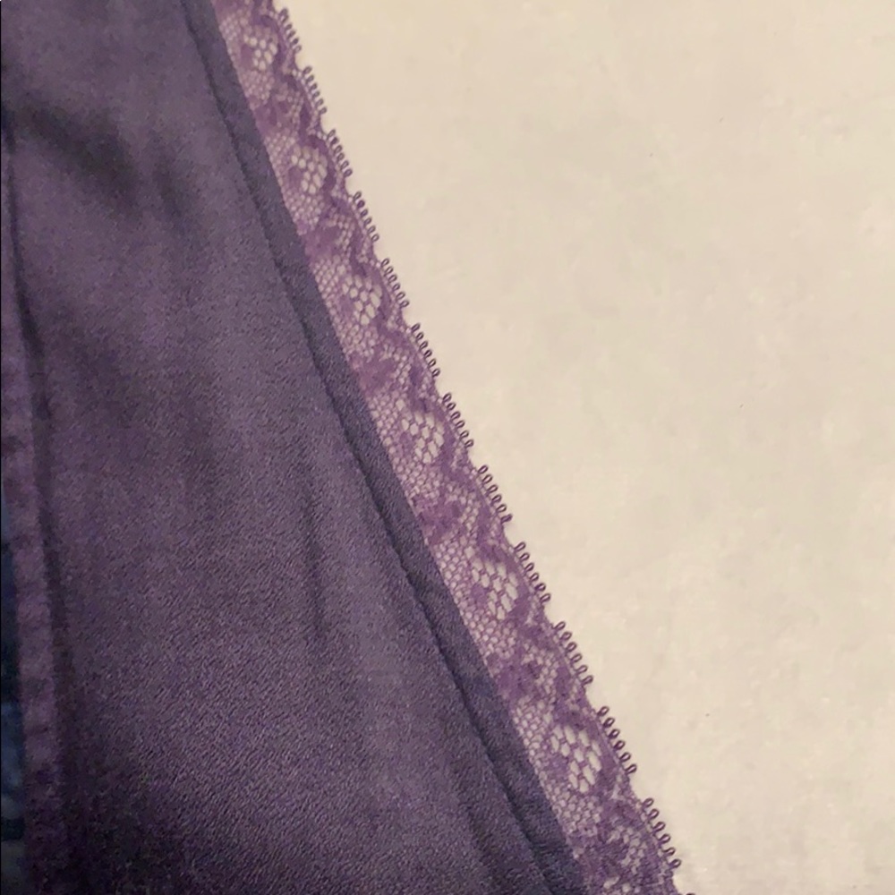 💜PURPLE ROMPER LOW V FRONT & BACK LACE TRIMMED - Picture 4 of 8